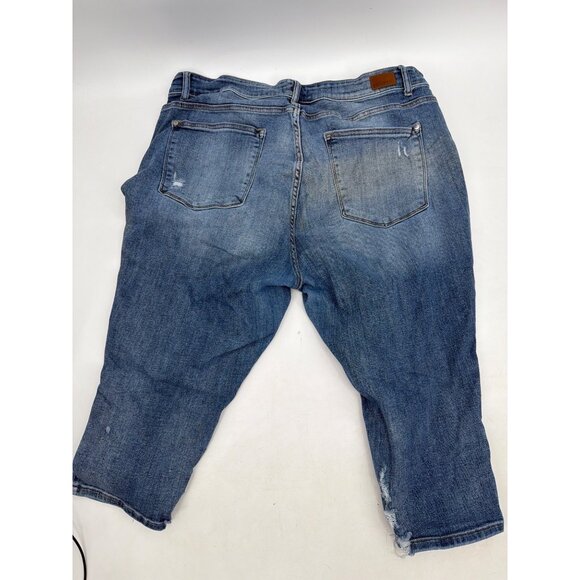 Judy Blue Womens Distressed Skinny Fit Capri Jeans Size 22W Denim - Picture 7 of 7